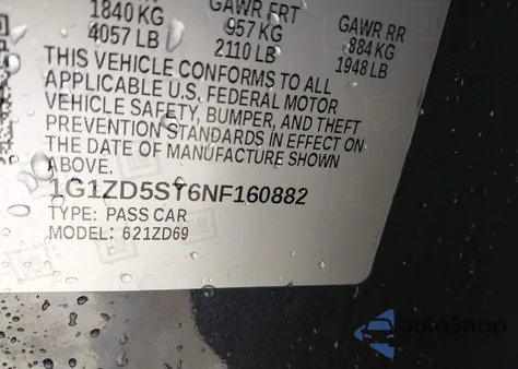 2022 Chevrolet Malibu Fwd Lt из США, поврежденный, VIN 1G1ZD5ST6NF160882